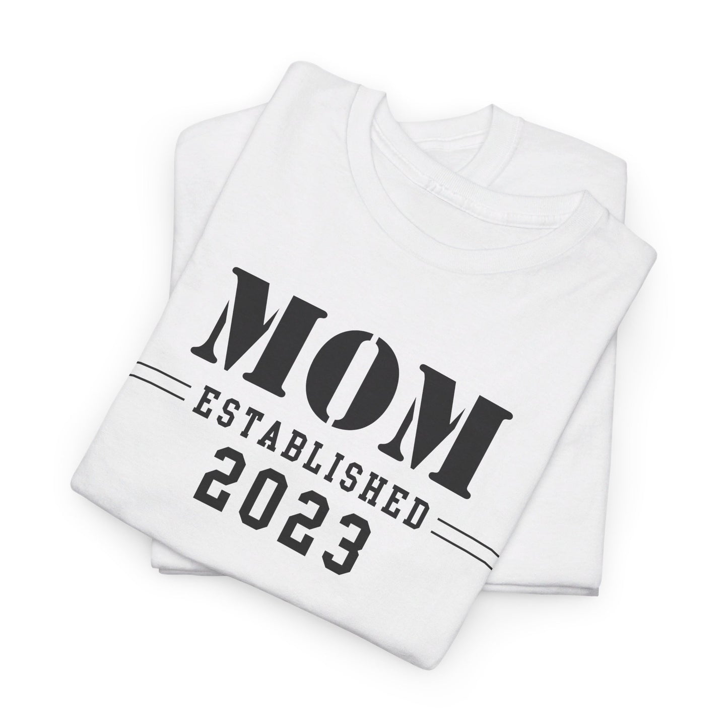 Mom Established 2023 Unisex Heavy Cotton Tee