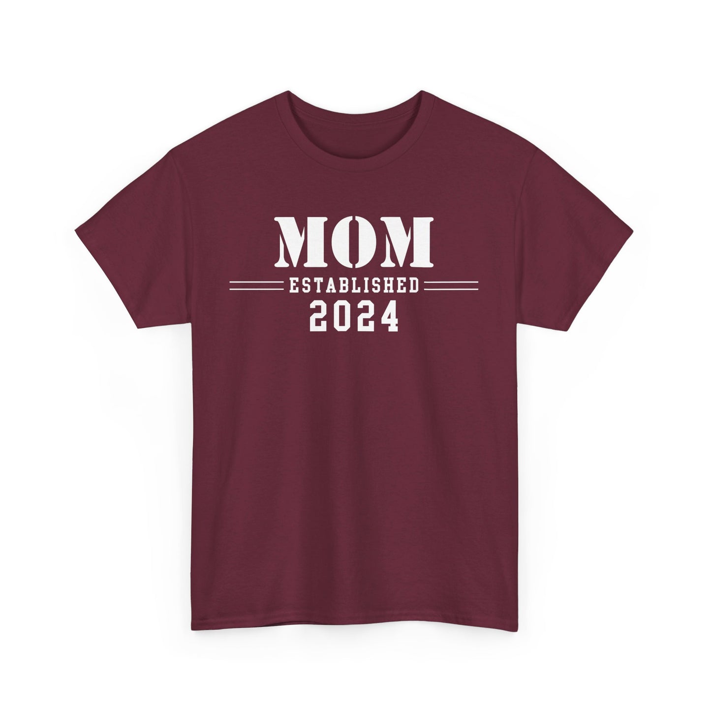 Mom Established 2024 Unisex Heavy Cotton Tee