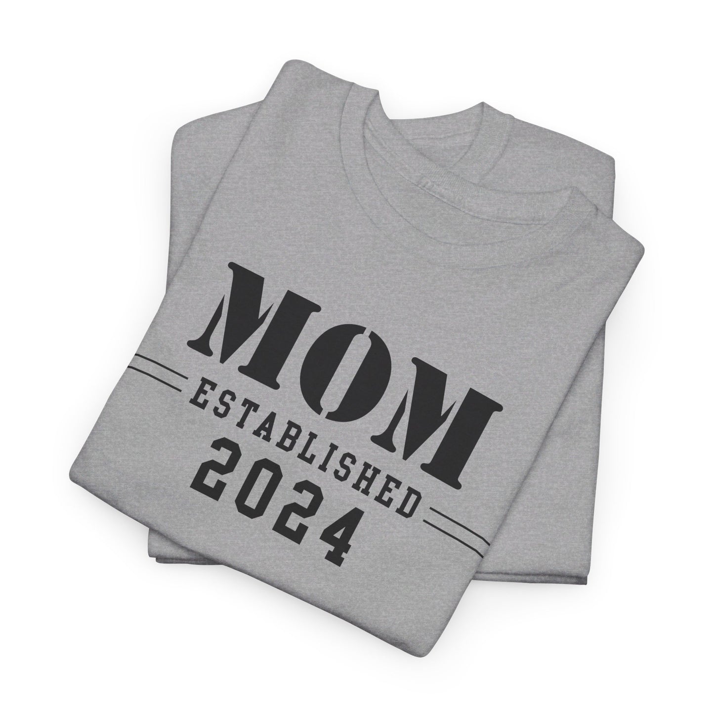 Mom Established 2024 Unisex Heavy Cotton Tee