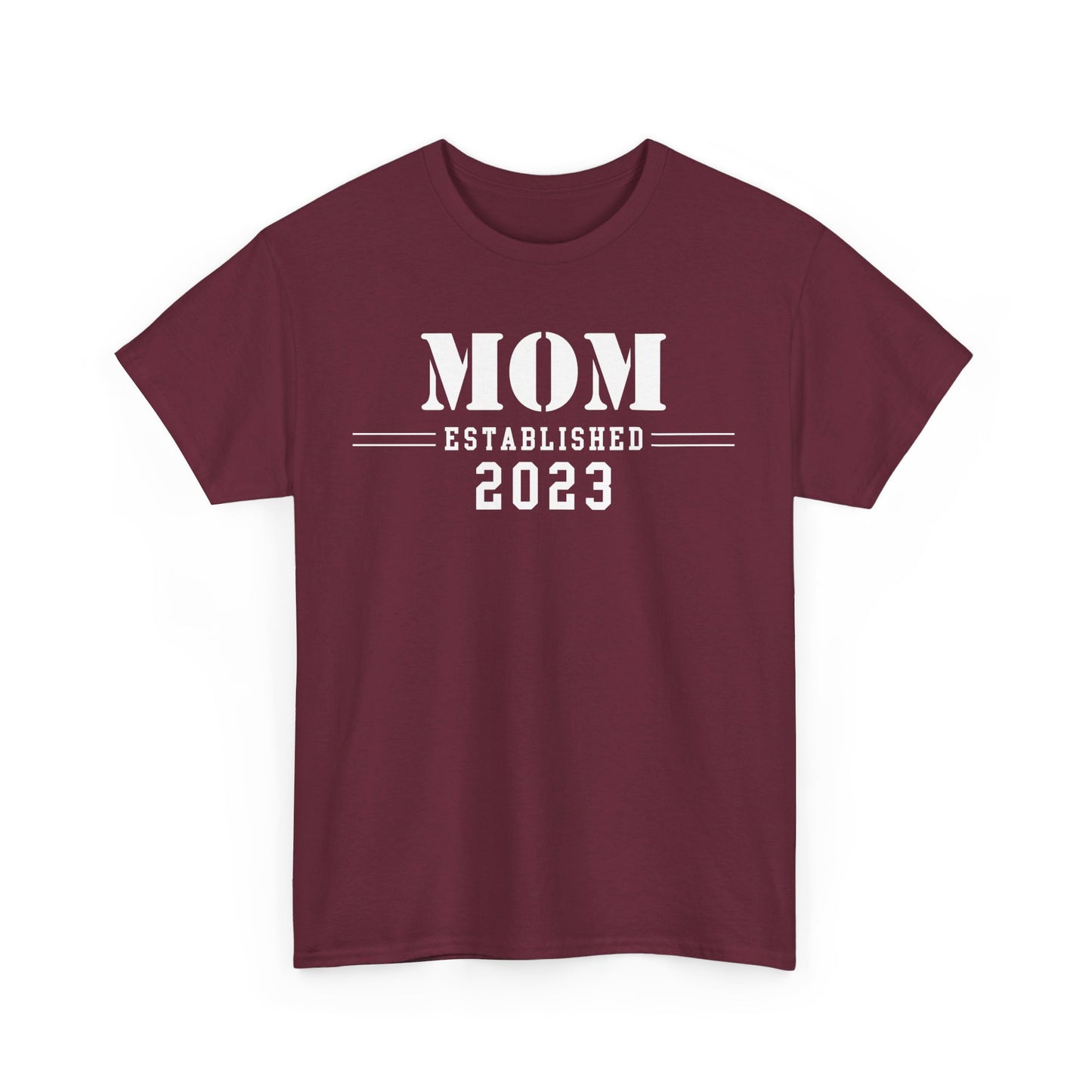Mom Established 2023 Unisex Heavy Cotton Tee
