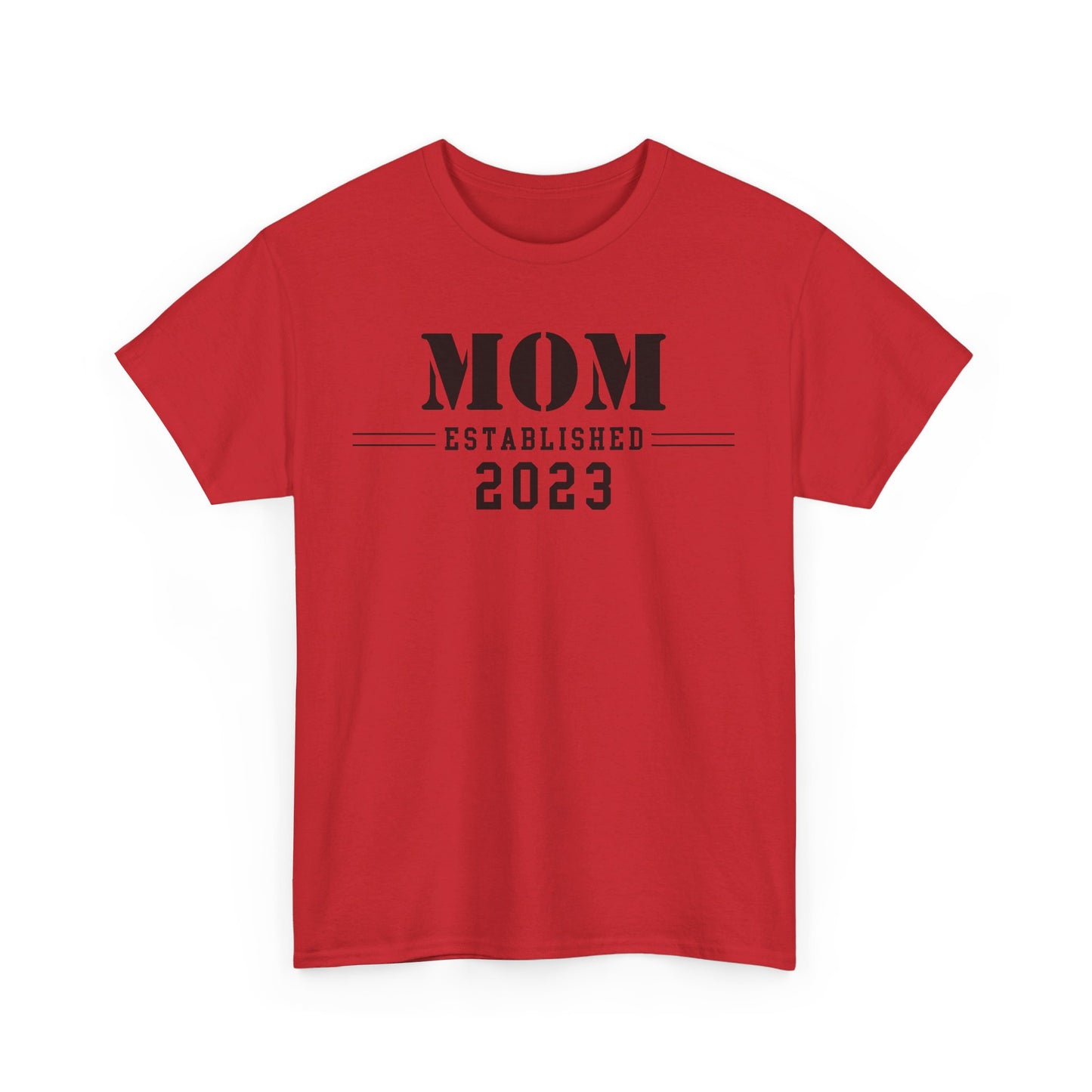 Mom Established 2023 Unisex Heavy Cotton Tee