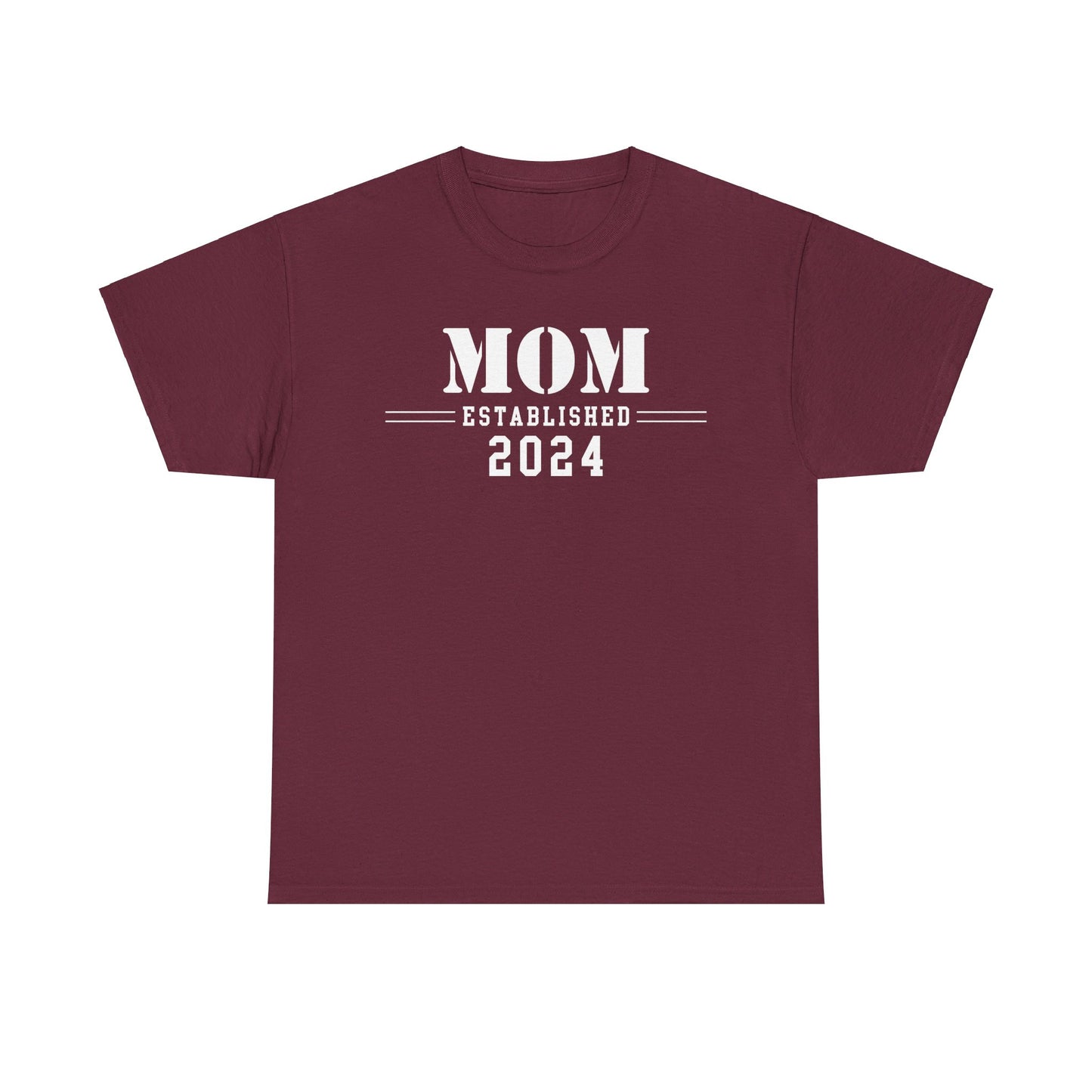 Mom Established 2024 Unisex Heavy Cotton Tee