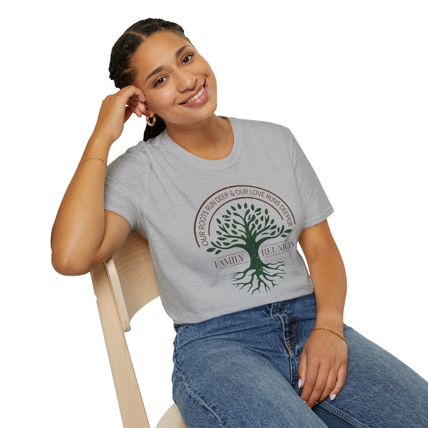 Family Reunion Unisex T-Shirt with Our Roots Design