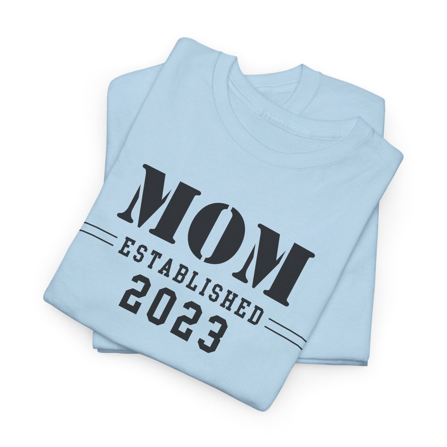 Mom Established 2023 Unisex Heavy Cotton Tee