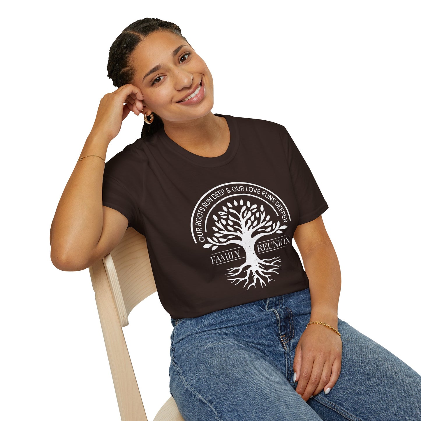 Family Reunion Unisex T-Shirt with Our Roots Design