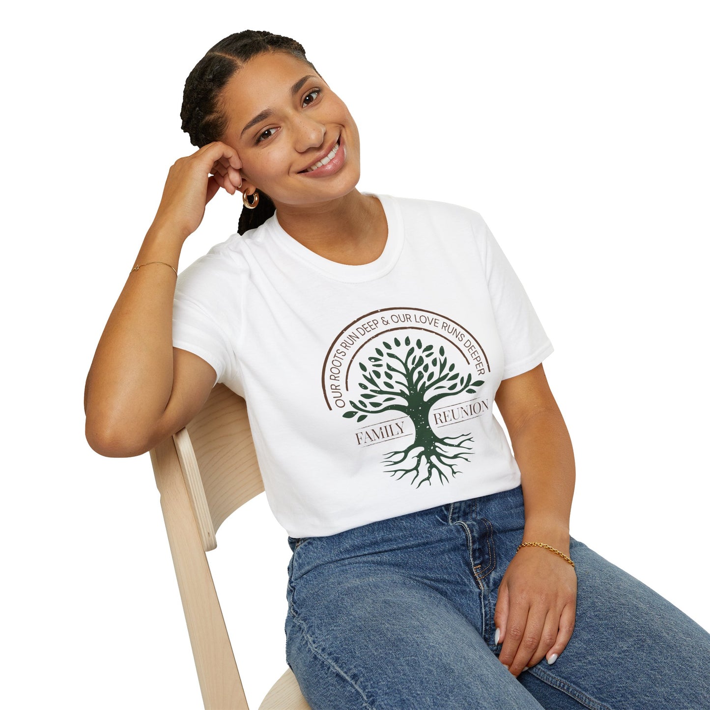 Family Reunion Unisex T-Shirt with Our Roots Design
