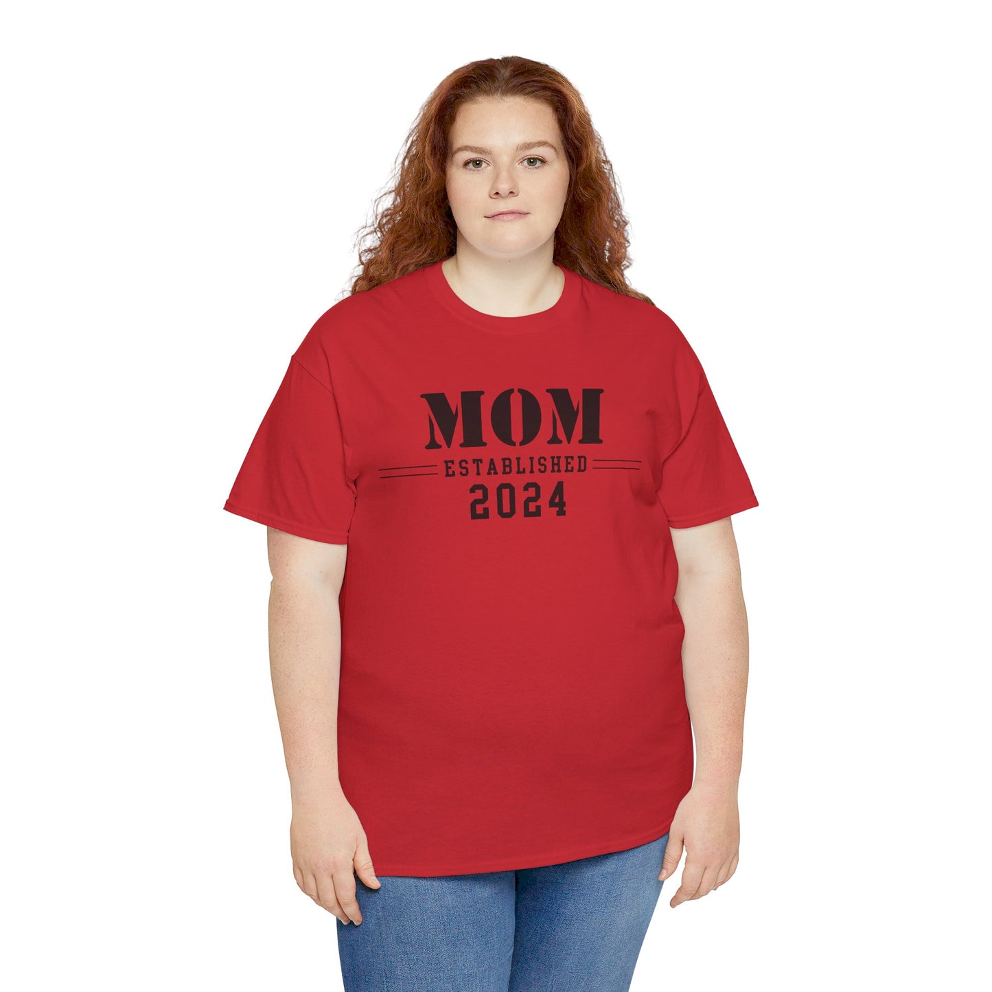 Mom Established 2024 Unisex Heavy Cotton Tee