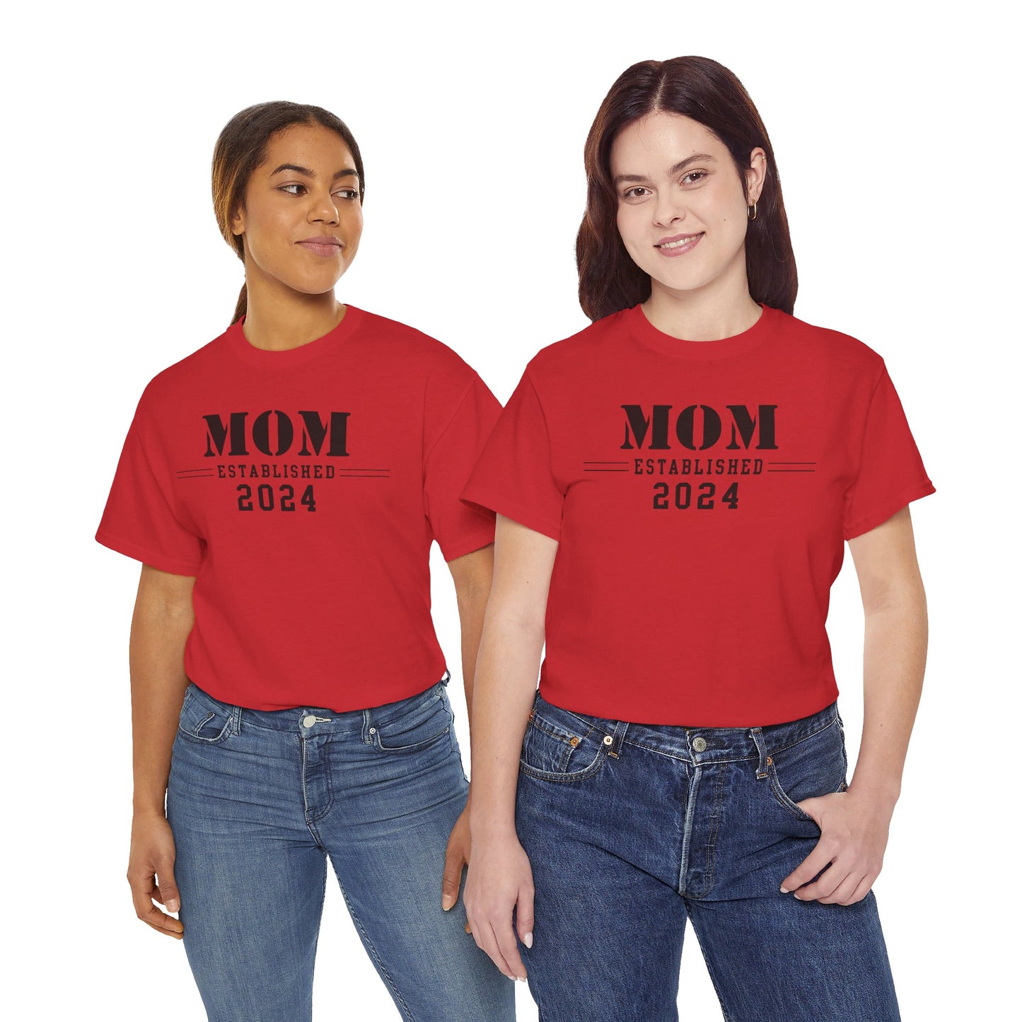 Mom Established 2024 Unisex Heavy Cotton Tee