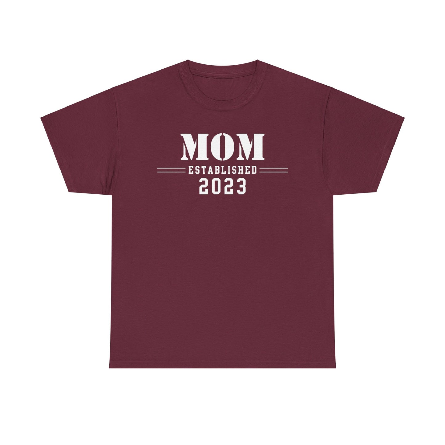 Mom Established 2023 Unisex Heavy Cotton Tee