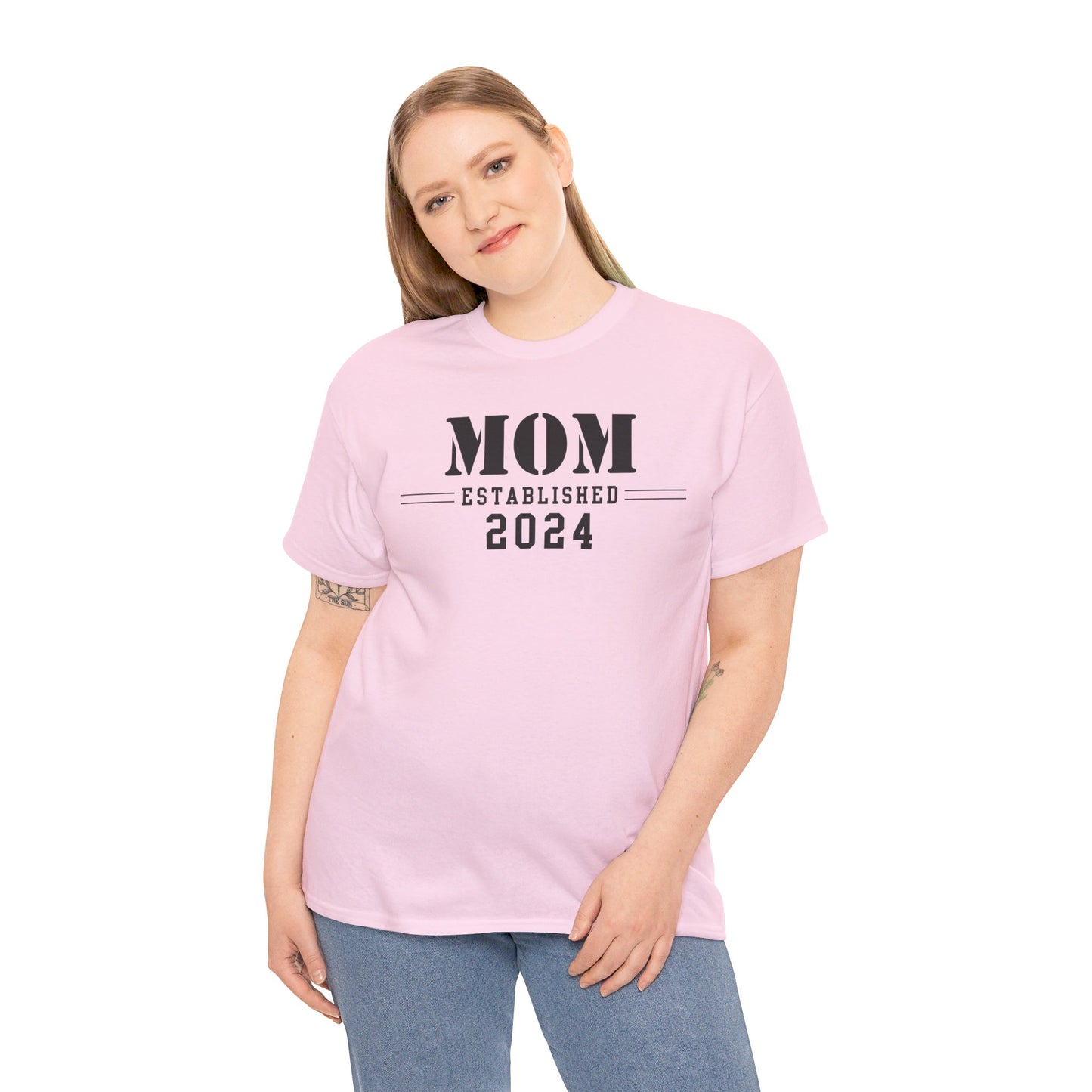 Mom Established 2024 Unisex Heavy Cotton Tee