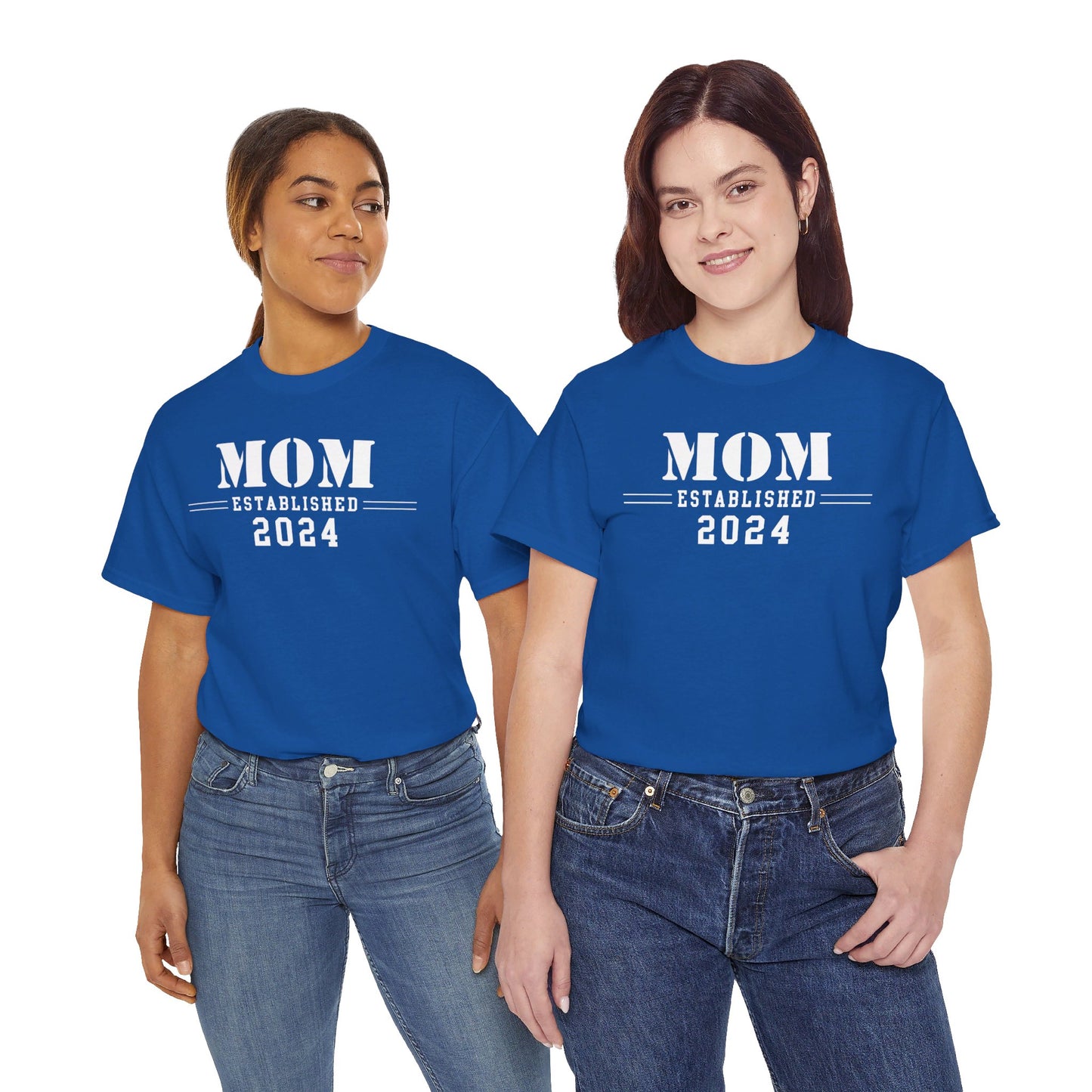 Mom Established 2024 Unisex Heavy Cotton Tee