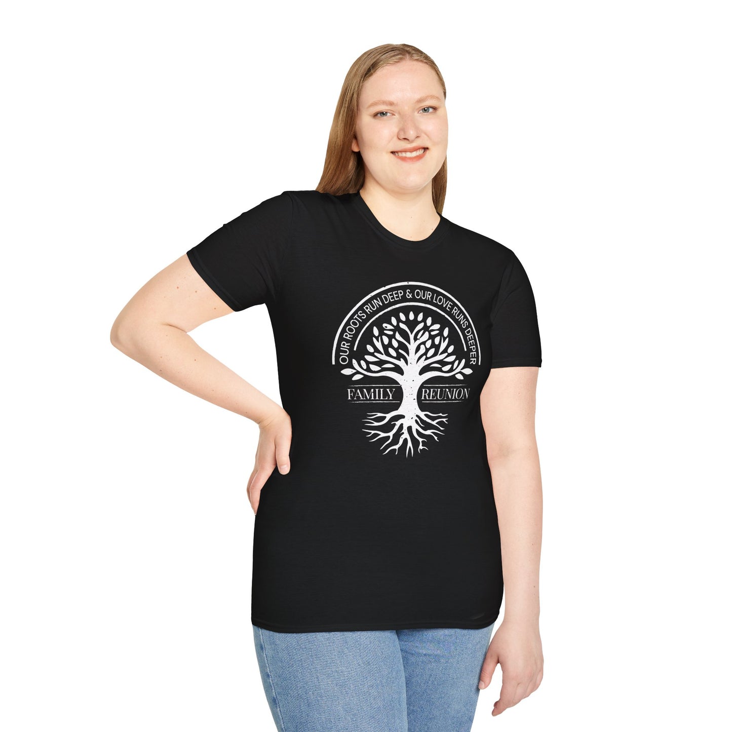 Family Reunion Unisex T-Shirt with Our Roots Design