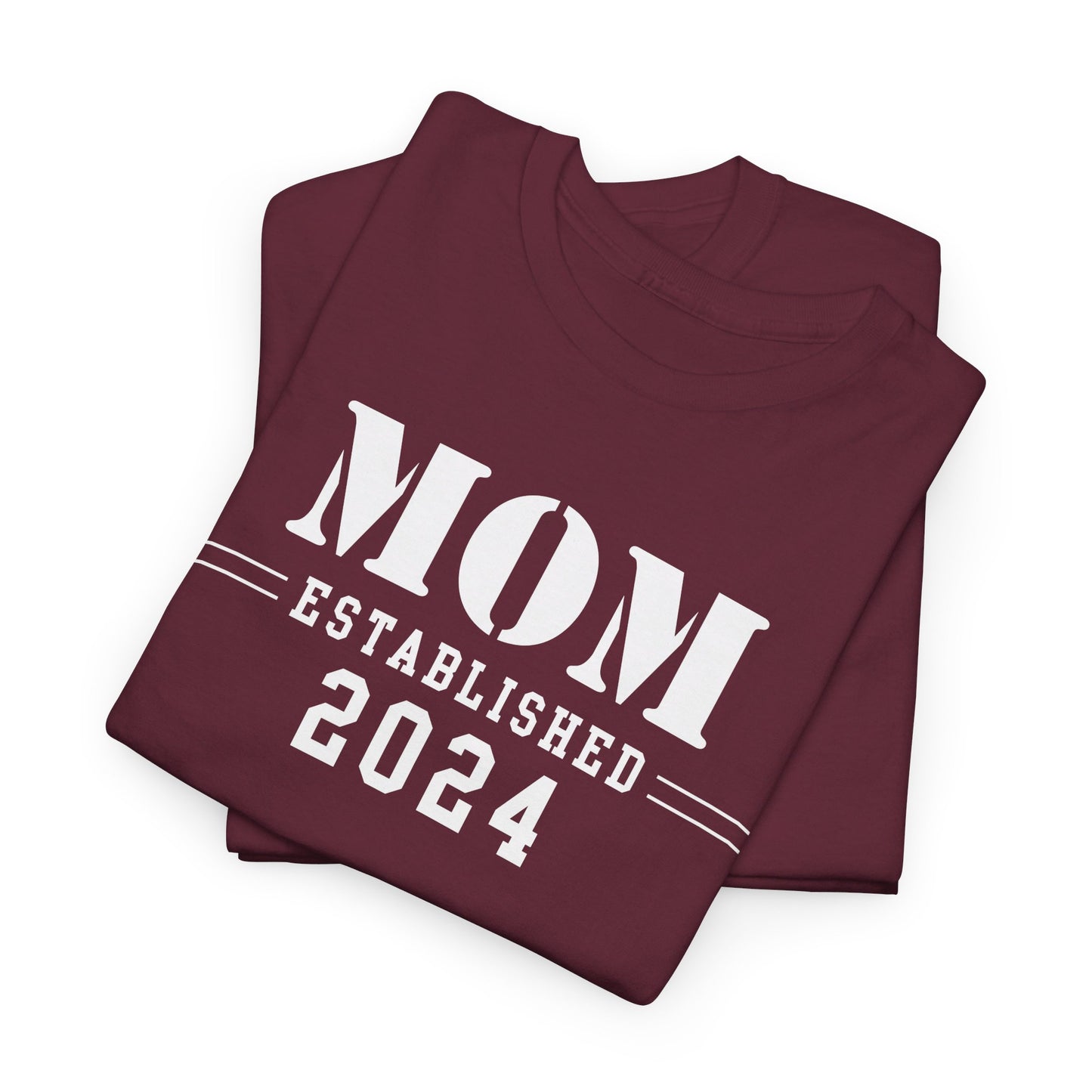Mom Established 2024 Unisex Heavy Cotton Tee
