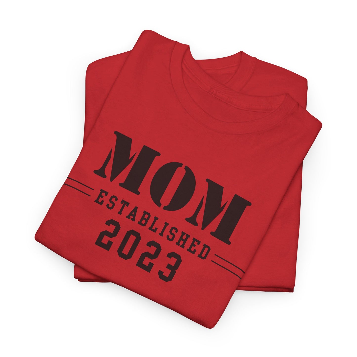 Mom Established 2023 Unisex Heavy Cotton Tee