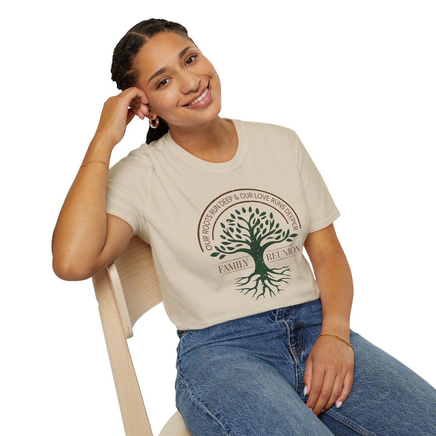 Family Reunion Unisex T-Shirt with Our Roots Design