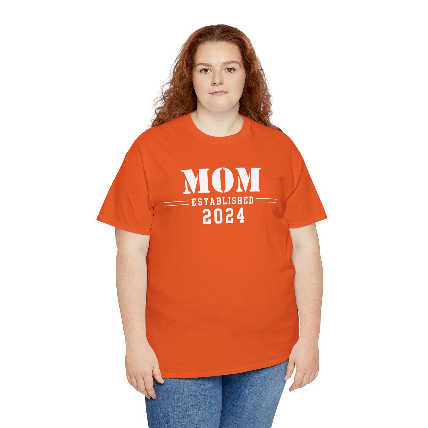 Mom Established 2024 Unisex Heavy Cotton Tee