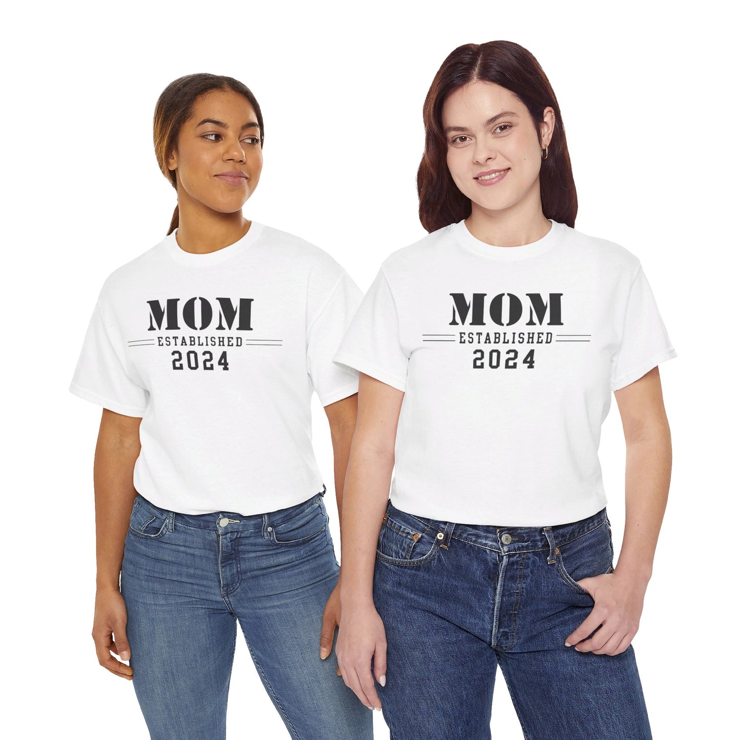 Mom Established 2024 Unisex Heavy Cotton Tee