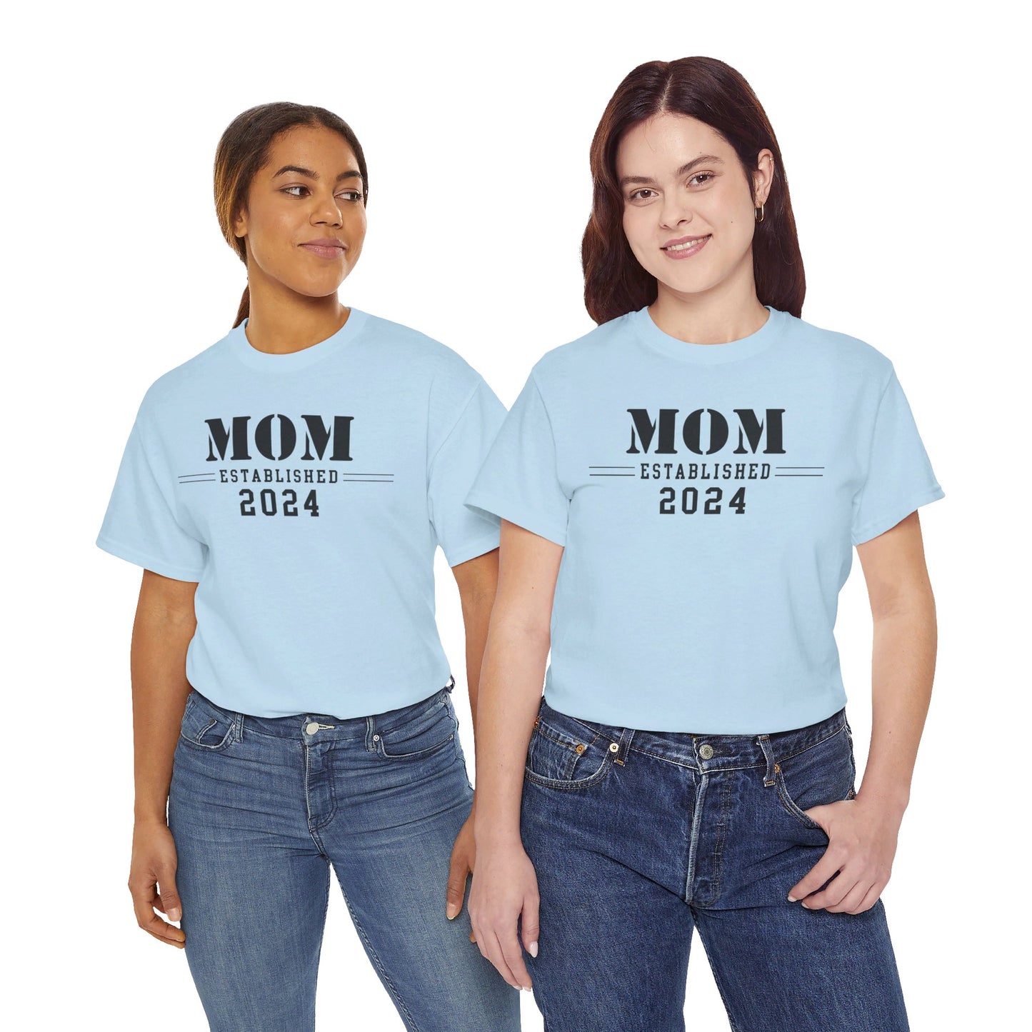Mom Established 2024 Unisex Heavy Cotton Tee