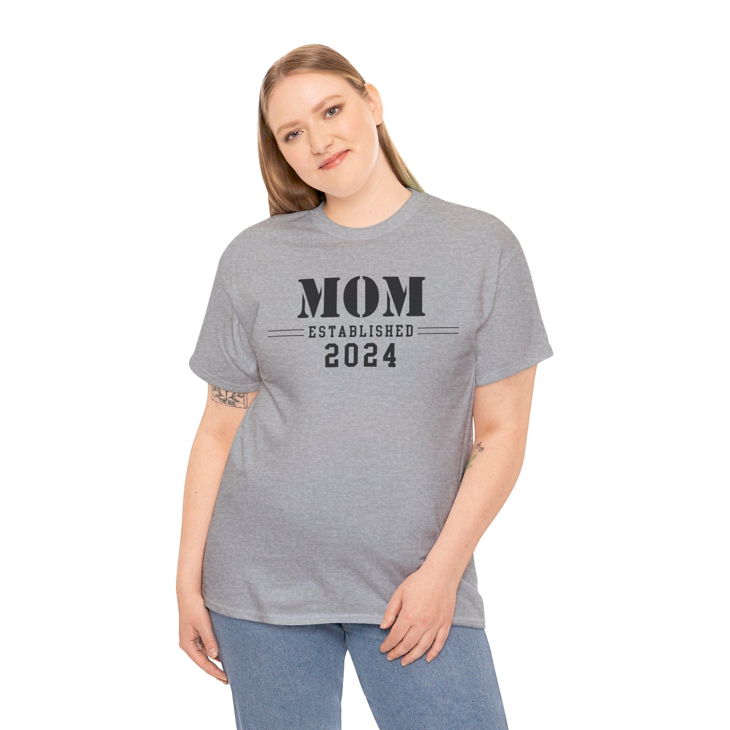 Mom Established 2024 Unisex Heavy Cotton Tee