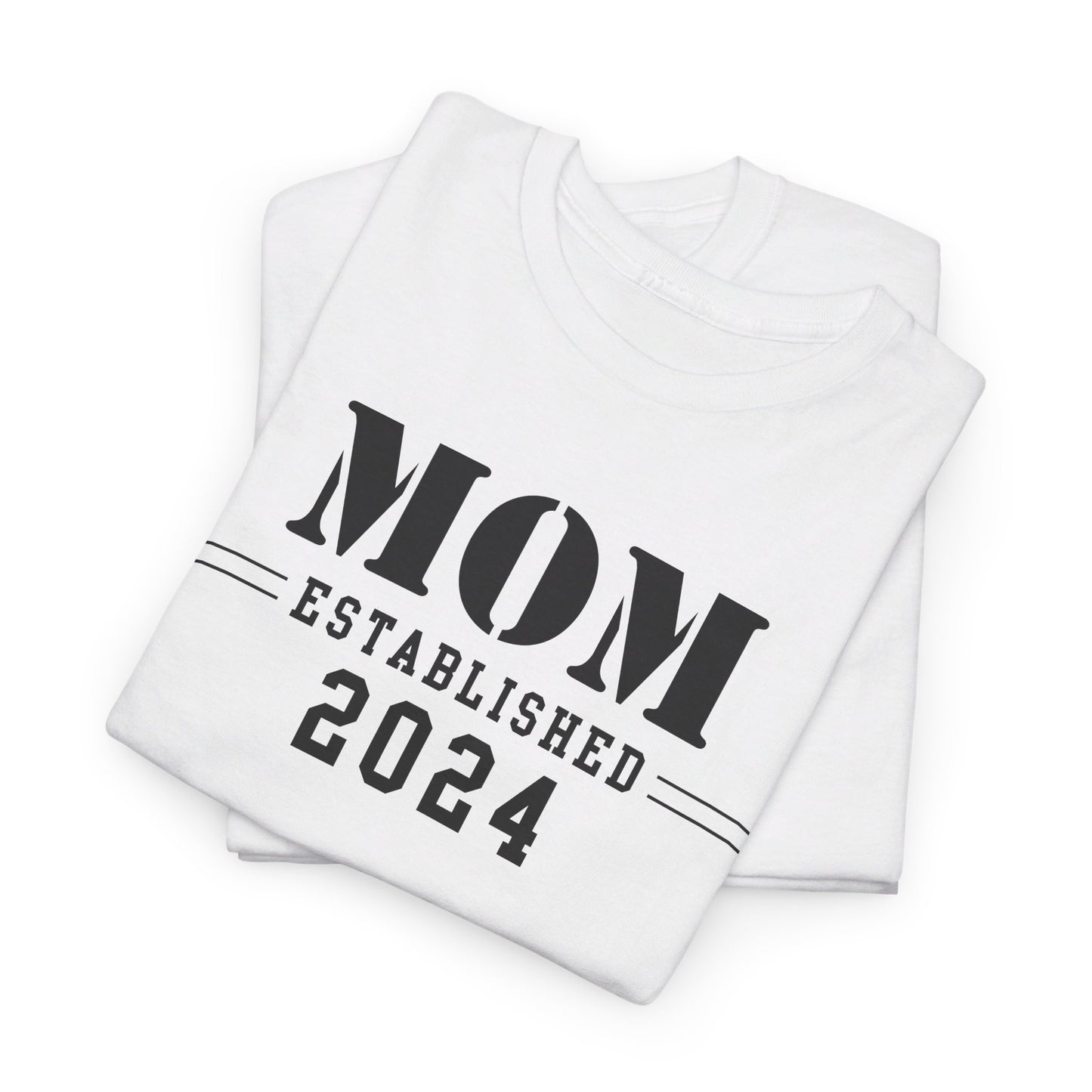 Mom Established 2024 Unisex Heavy Cotton Tee
