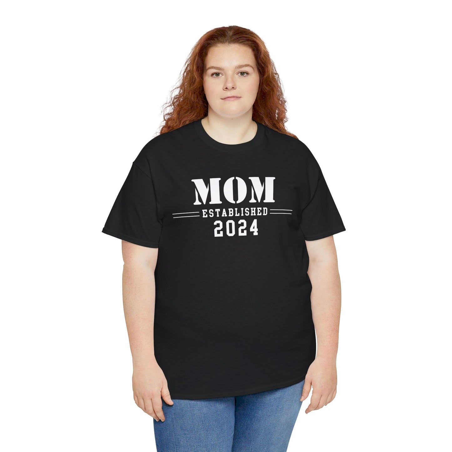 Mom Established 2024 Unisex Heavy Cotton Tee