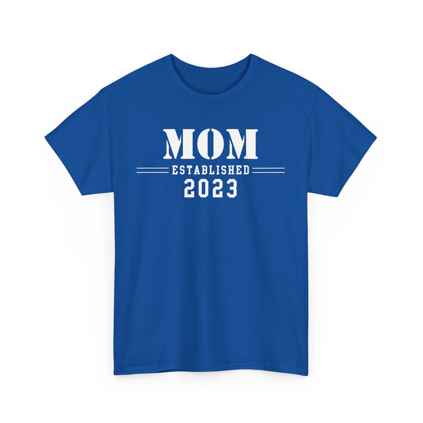 Mom Established 2023 Unisex Heavy Cotton Tee