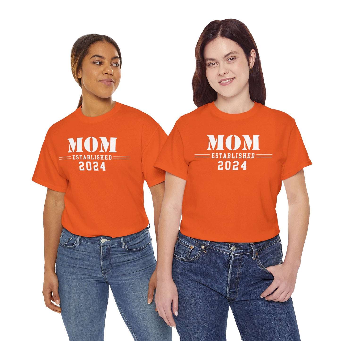 Mom Established 2024 Unisex Heavy Cotton Tee