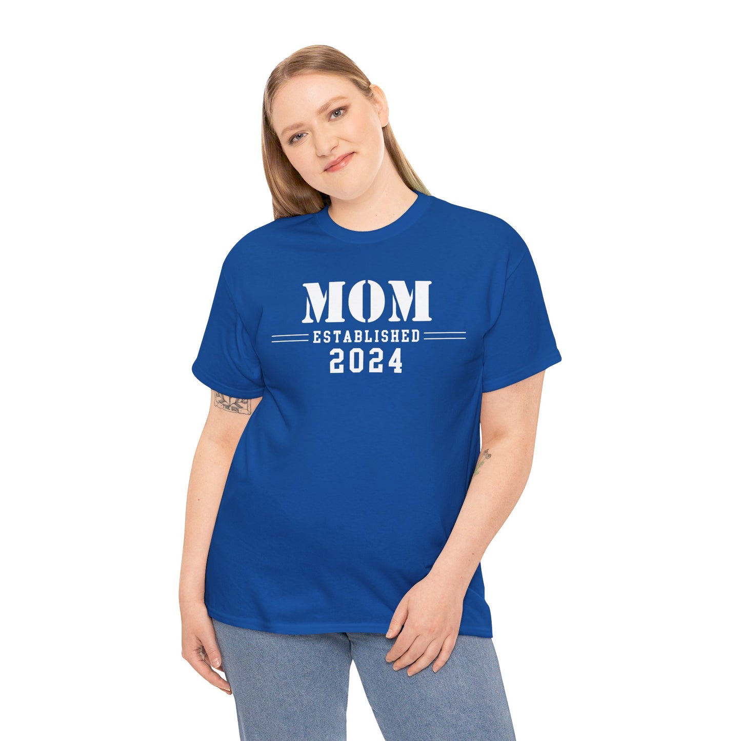Mom Established 2024 Unisex Heavy Cotton Tee