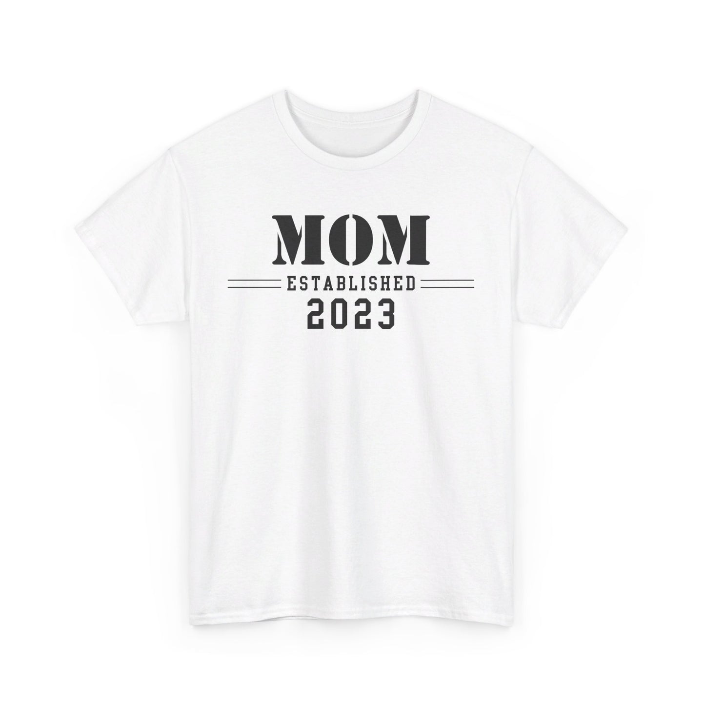 Mom Established 2023 Unisex Heavy Cotton Tee