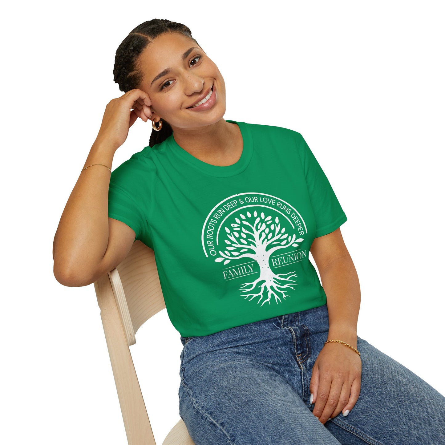 Family Reunion Unisex T-Shirt with Our Roots Design