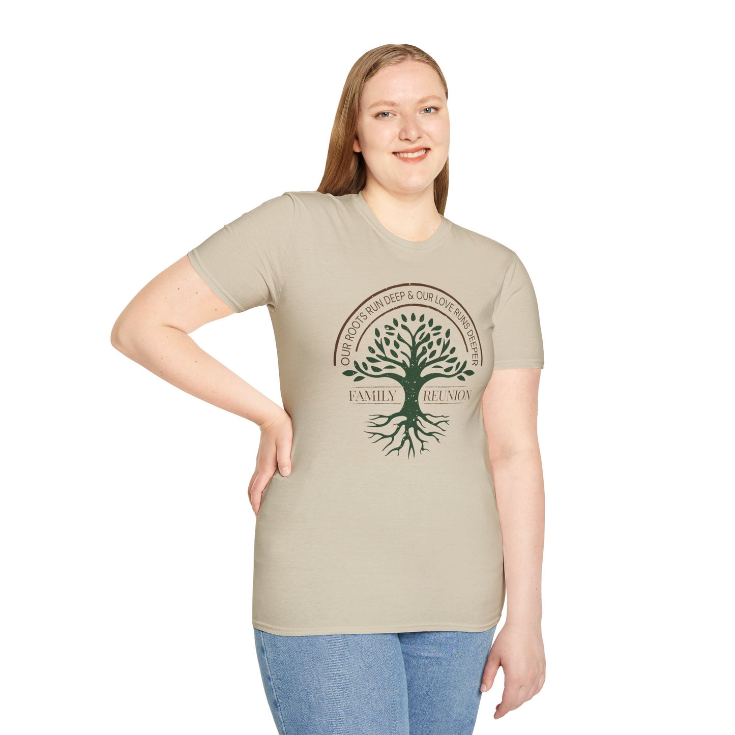 Family Reunion Unisex T-Shirt with Our Roots Design