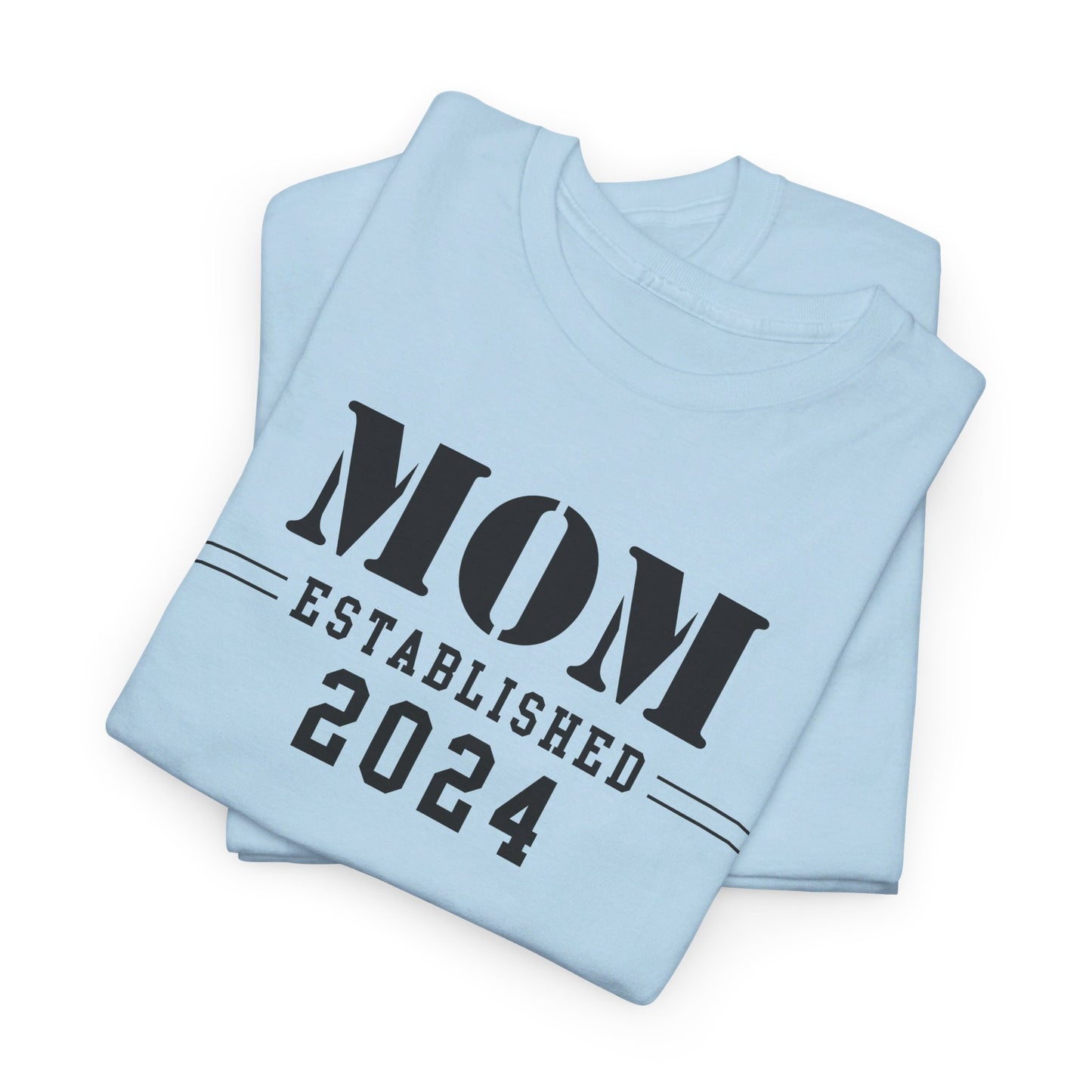 Mom Established 2024 Unisex Heavy Cotton Tee