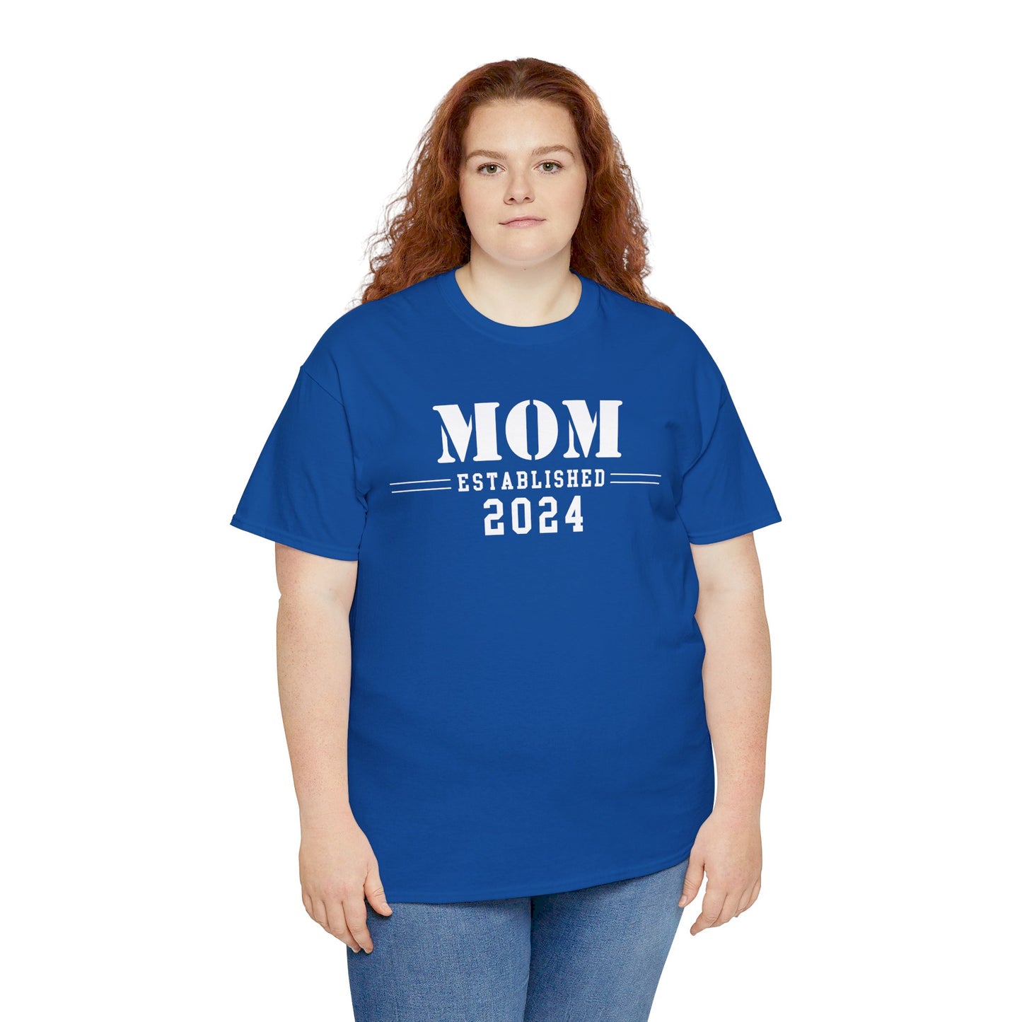 Mom Established 2024 Unisex Heavy Cotton Tee
