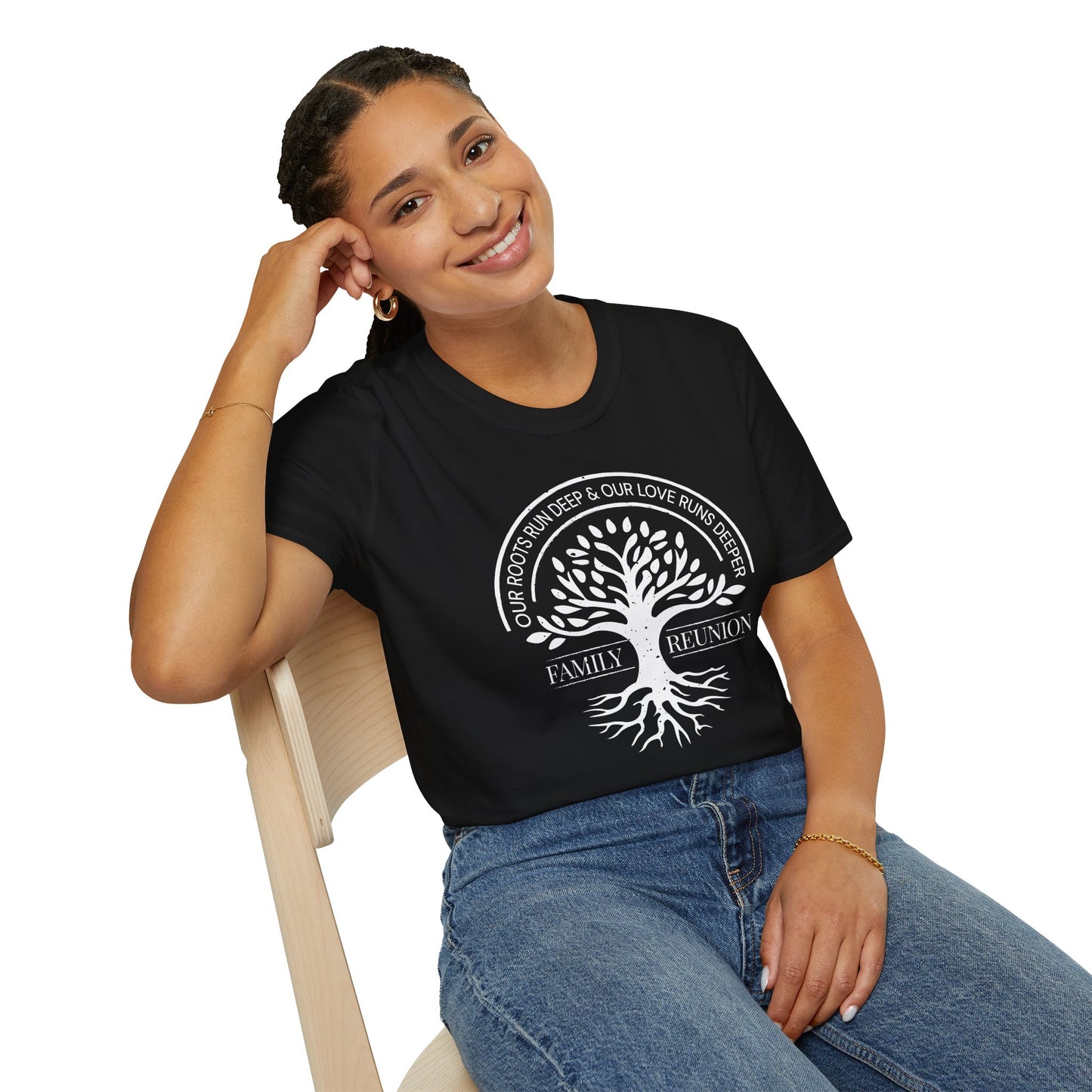 Family Reunion Unisex T-Shirt with Our Roots Design
