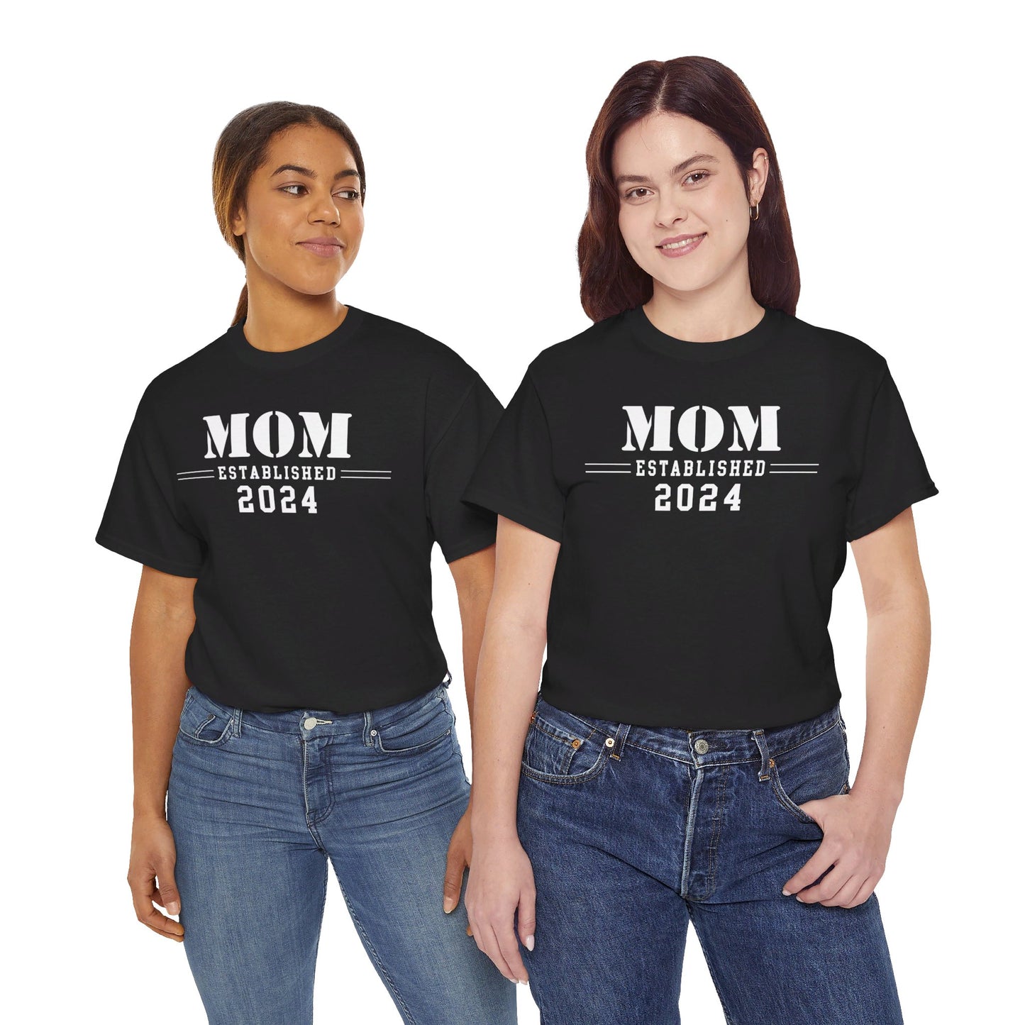 Mom Established 2024 Unisex Heavy Cotton Tee