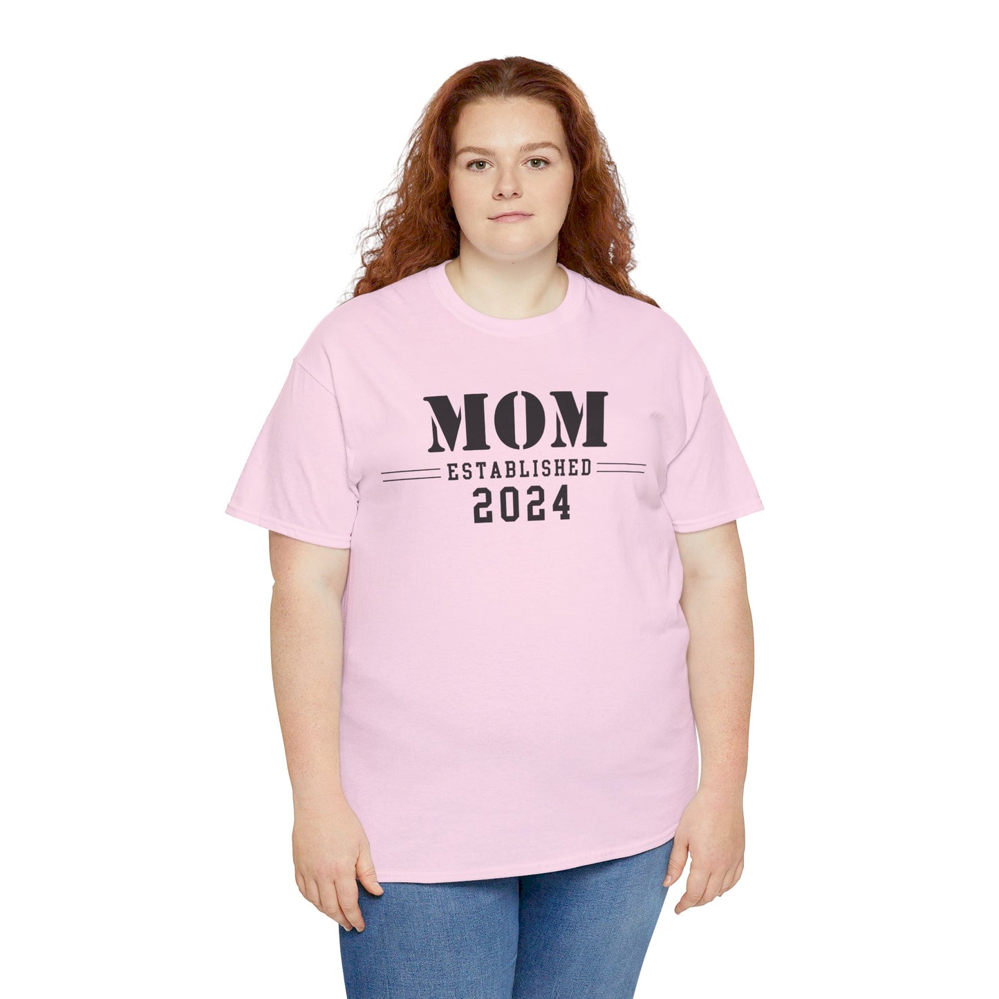 Mom Established 2024 Unisex Heavy Cotton Tee
