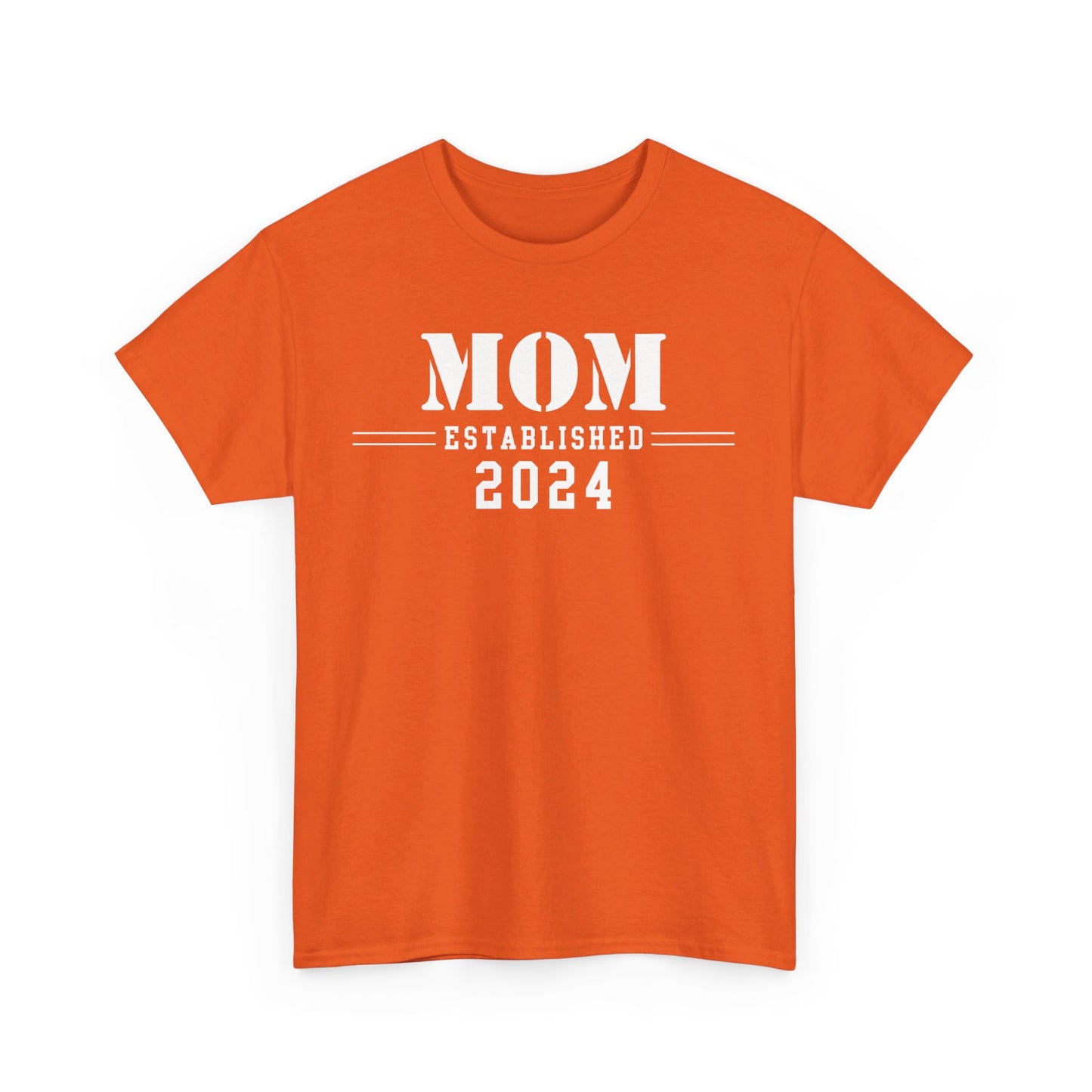 Mom Established 2024 Unisex Heavy Cotton Tee