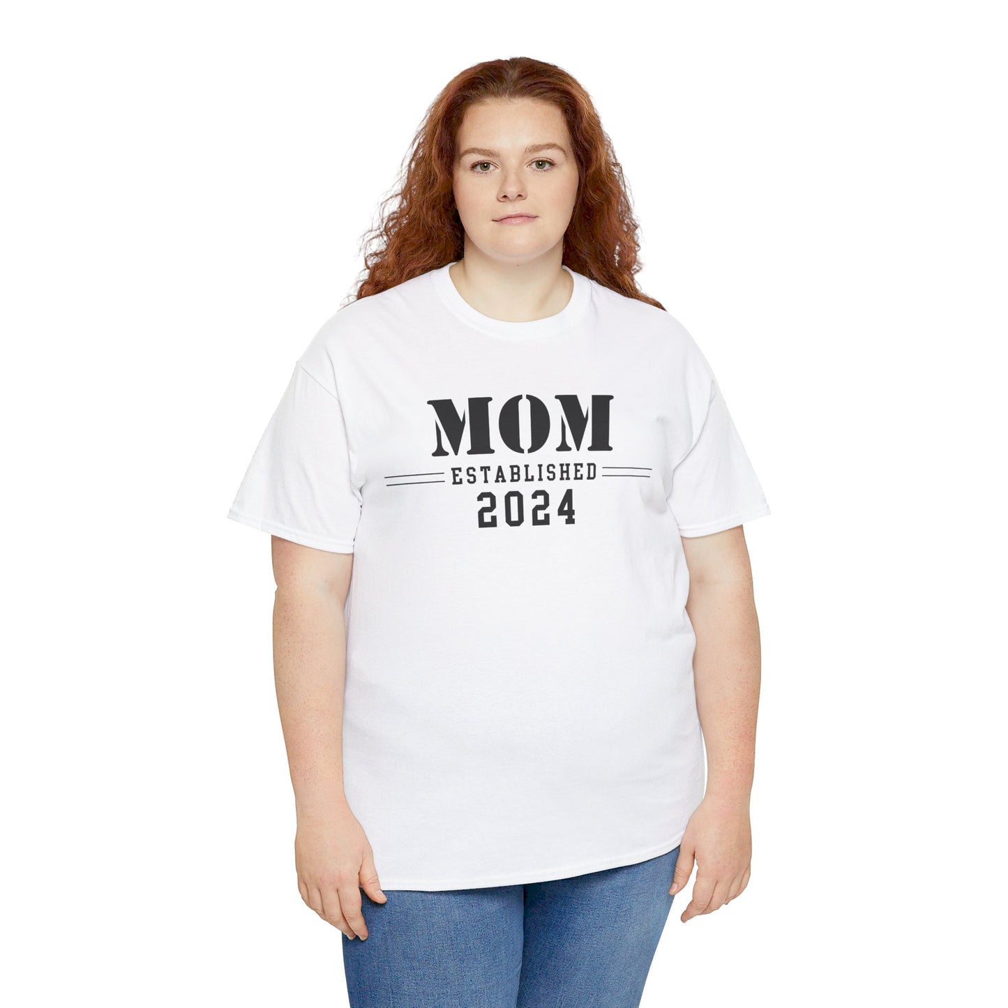 Mom Established 2024 Unisex Heavy Cotton Tee