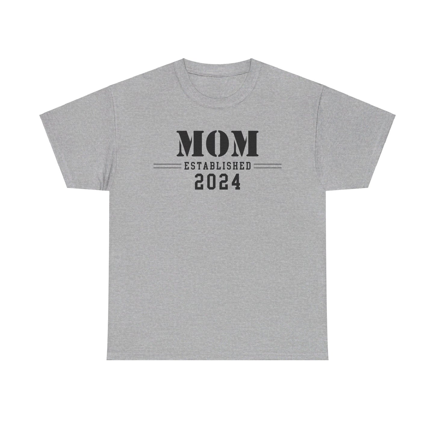 Mom Established 2024 Unisex Heavy Cotton Tee