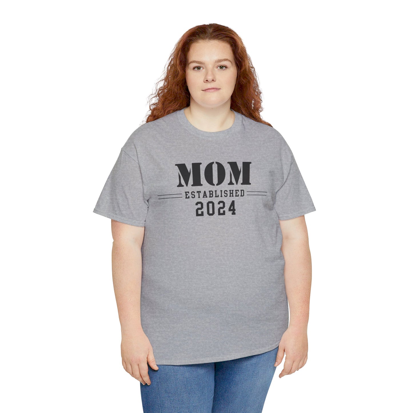 Mom Established 2024 Unisex Heavy Cotton Tee