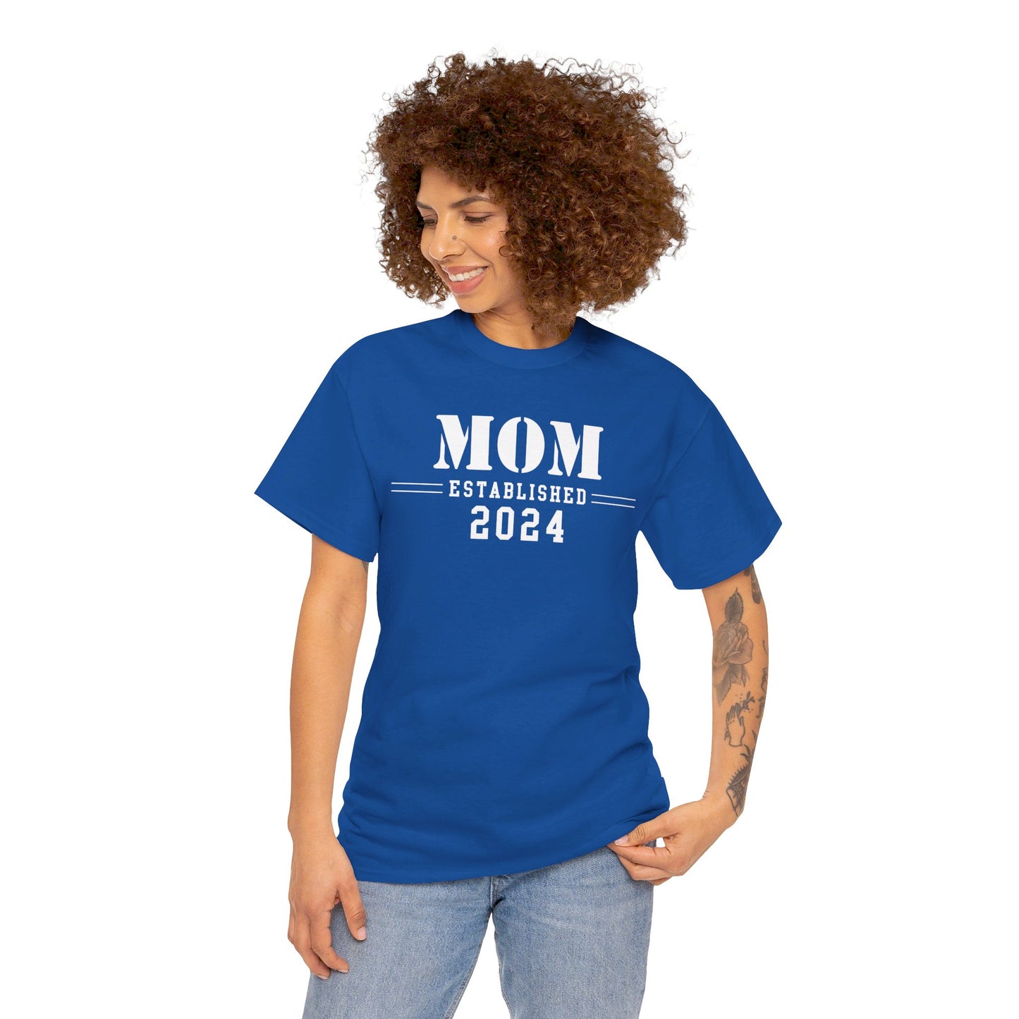 Mom Established 2024 Unisex Heavy Cotton Tee