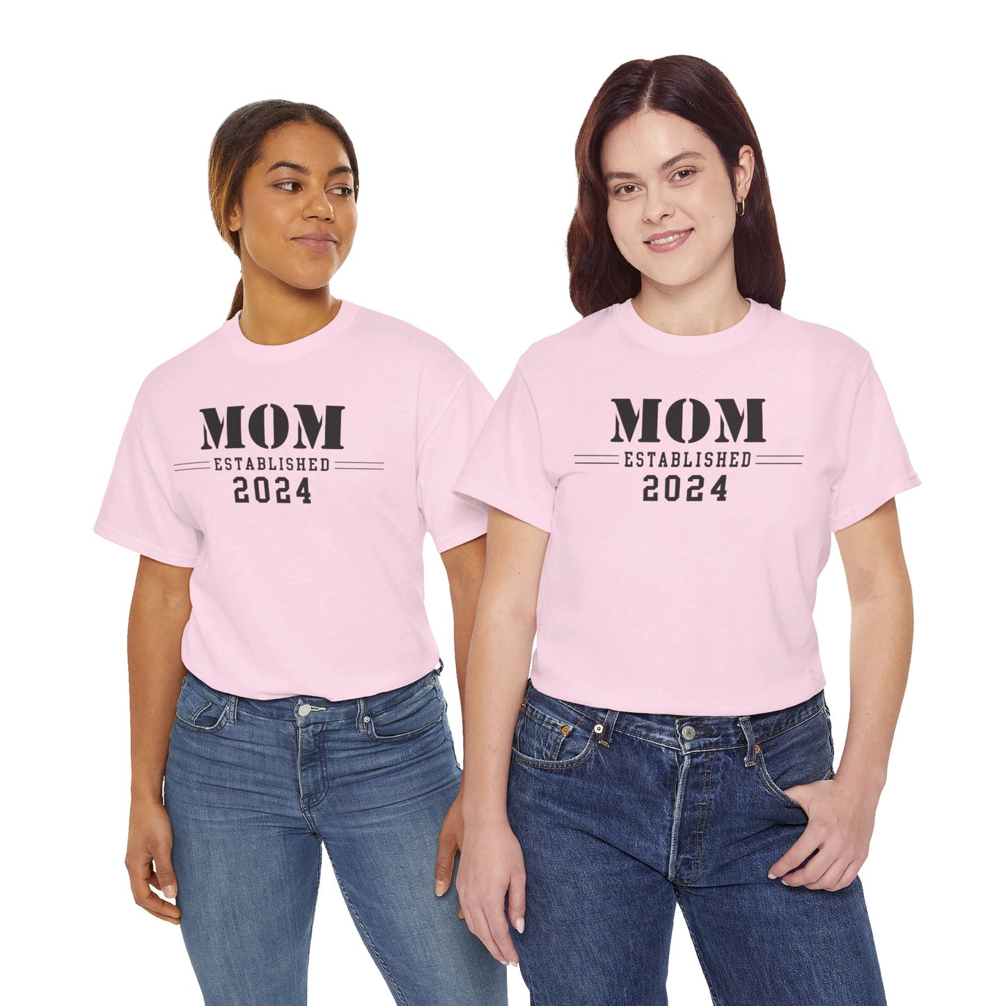 Mom Established 2024 Unisex Heavy Cotton Tee