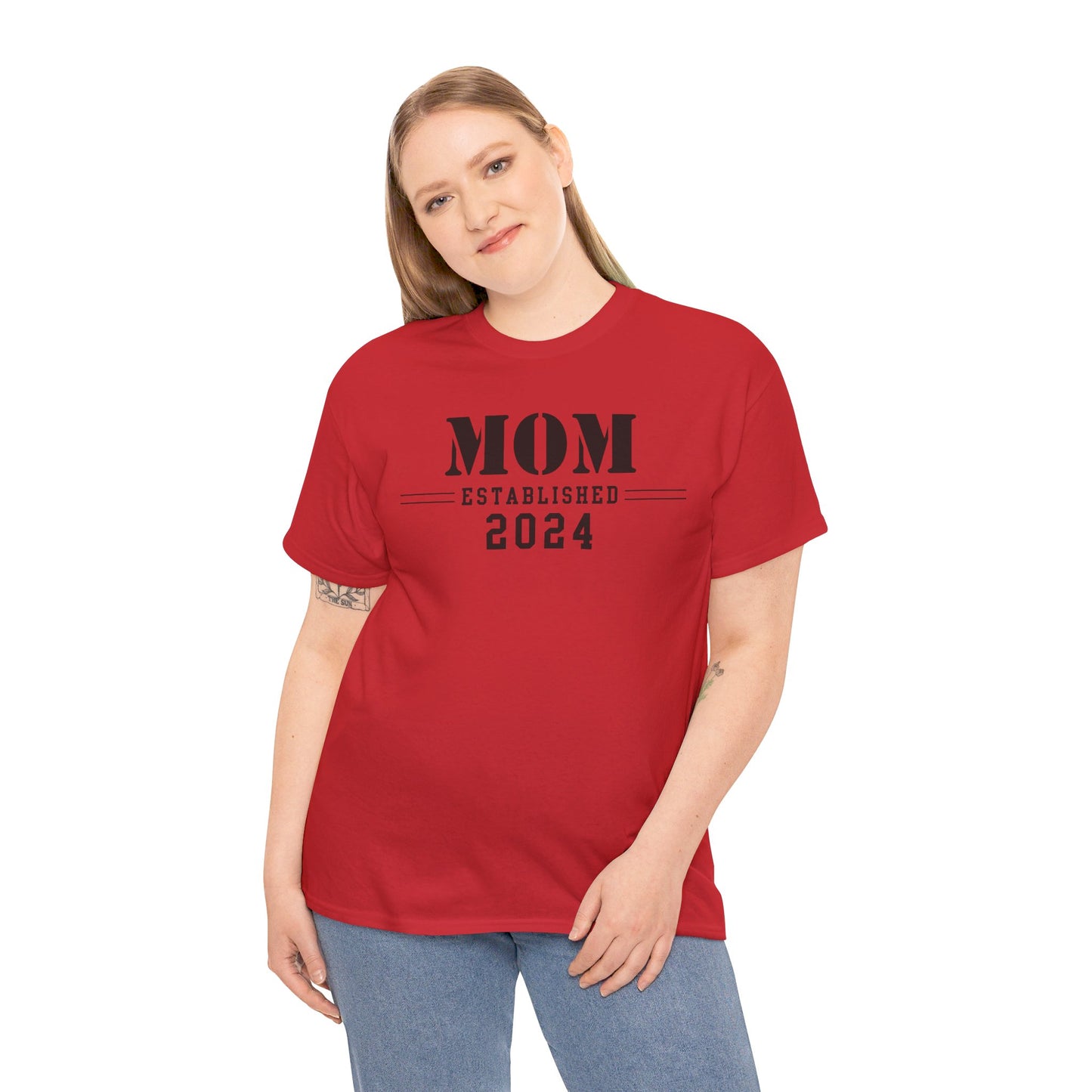 Mom Established 2024 Unisex Heavy Cotton Tee