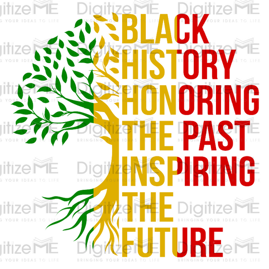 Black History Honoring The Past and Inspiring The Future, Red Green and Gold, DTF Transfer Print