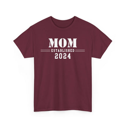 Mom Established 2024 Unisex Heavy Cotton Tee