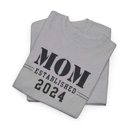 Mom Established 2024 Unisex Heavy Cotton Tee