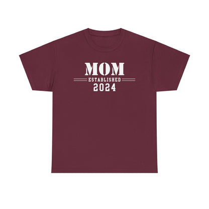 Mom Established 2024 Unisex Heavy Cotton Tee