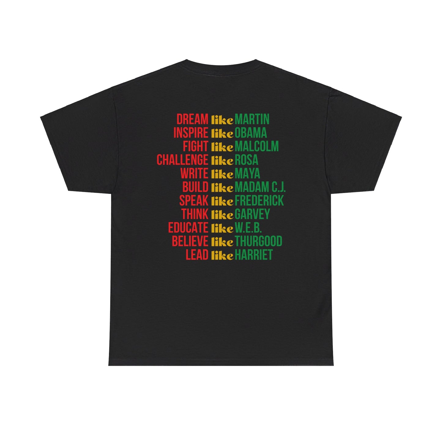 Black History Graphic Front and Back Unisex Heavy Cotton Tee