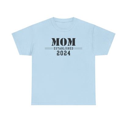 Mom Established 2024 Unisex Heavy Cotton Tee