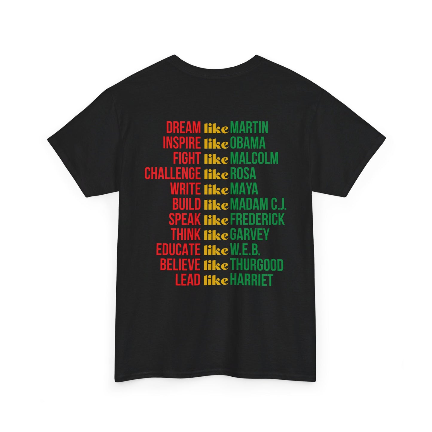 Black History Graphic Front and Back Unisex Heavy Cotton Tee